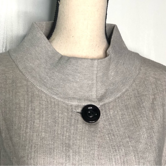 Liquid by Sioni Black/Gray Wrap Cardigan Sz  XL Front Single button Sweater - Picture 2 of 14